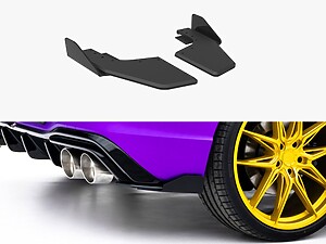 Maxton Street Pro Rear Side Splitters V2 with Flaps for Volkswagen Golf R Mk8 / Mk8 Facelift
