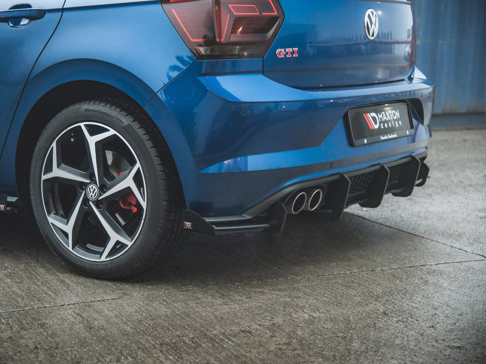 Maxton street pro rear valance & flaps for volkswagen polo gti mk6 - red with gloss flaps 3 Maxton street pro rear valance & flaps for volkswagen polo gti mk6 - red with gloss flaps - image 3